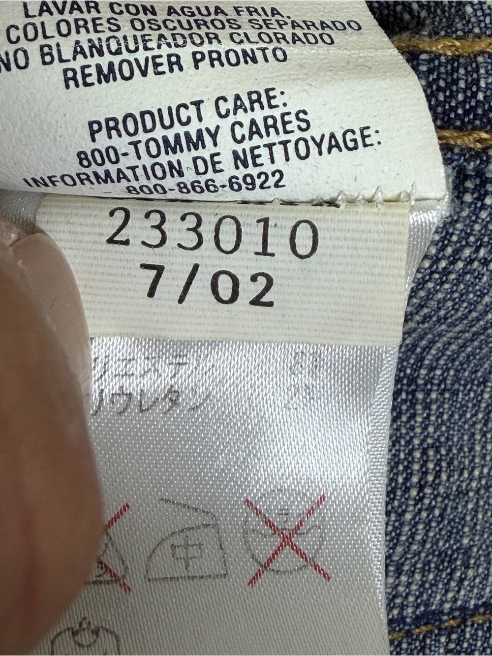 Vintage Tommy Hilfiger Jeans Moto Denim Jacket Womens Small Stonewash Blue Y2K - Picture 9 of 9